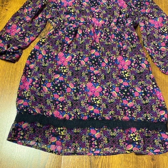 🌷 Floral Flounce Vintage Sheer Sleeve Babydoll Dress 90s Style 🌷 - Picture 9 of 11